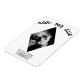 モダンダイヤミニマルモンド写真ウェディング日付を保存 マグネット (左側)