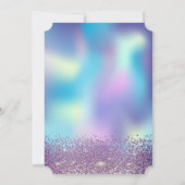 モダンダイヤモンドカラフルホログラフィックスウィート16 招待状 (裏面)