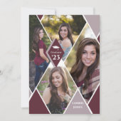 モダンダイヤモンドフォトコラージュ卒業パーティー 招待状 (正面)