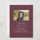 モダンダイヤモンドフォトコラージュ卒業パーティー 招待状 (裏面)