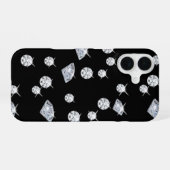 モダンダイヤモンド柄 iPhone 16ケース (裏面横)