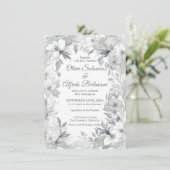 モダンダスティシルバーエレガントスタイルウェディング招待 招待状 (スタンド正面)