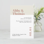 モダンダスティピミニマルンク赤面スタイリッシュ結婚ズ 招待状 (スタンド正面)