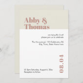 モダンダスティピミニマルンク赤面スタイリッシュ結婚ズ 招待状 (正面/裏面)