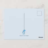 モダンダスティブルーウォーター結婚式招待状 ポストカード (裏面)