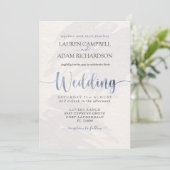 モダンダスティブルータイポグラフィ水彩招待状 招待状 (スタンド正面)