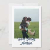 モダンダスティブルーファンキーレトロはっきりした結婚ズ 招待状 (裏面)