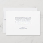 モダンダスティブルーラインアートフローラエレガントな結婚式 サンキューカード (裏面)