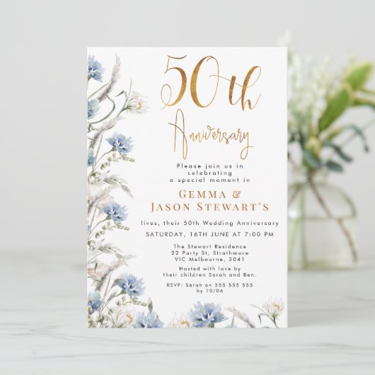 モダンダスティブルーワイルドフラワーズ50周年記念 招待状 (スタンド正面)