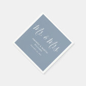 モダンダスティブルー結婚ズ スタンダードカクテルナプキン (角)