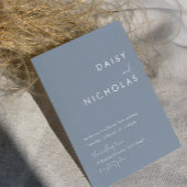 モダンダスティブルー結婚ズ 招待状