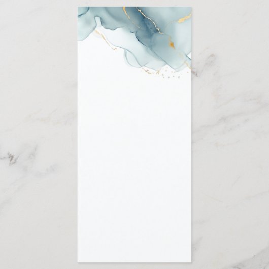 モダンダスティブルー金ゴールドサマービーチ結婚式 メニュー (裏面)