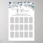 モダンダスティブルー15テーブ結婚ルの座席表 ポスター (正面)