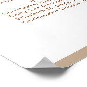 モダンダスティベージュのア結婚ルファベット ポスター (角)