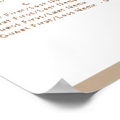 モダンダスティベージュのア結婚ルファベット ポスター (角)