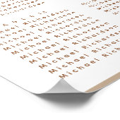 モダンダスティベージュシンプル結婚の16テーブル席 ポスター (角)