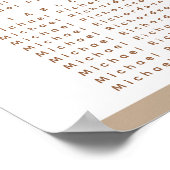 モダンダスティベージュシンプル結婚の18テーブル席 ポスター (角)