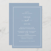 モダンダスティミニマルブ結婚ルー 招待状 (正面/裏面)