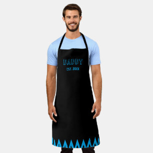 モダンダディ設立記念日 父の日 ボールドブルーブラック エプロン
