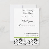 モダンダマスク結婚式R.S.V.P標準3.5 x 5 出欠カード (裏面)