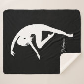モダンダンサーシルエットダンスブラック&ホワイト シェルパブランケット (正面(横))