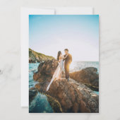 モダンダークエレガントブシンプルン結婚の写真 招待状 (裏面)