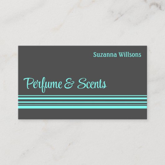 モダンダークグレイティール（緑がかった色）ストライププロフェッショナルスタイリッシュ 名刺 (正面)