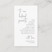 モダンダークグレイ結婚スクリプト エンクロージャーカード (正面)