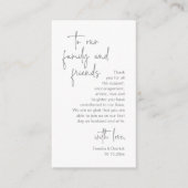 モダンダークグレイ結婚スクリプト エンクロージャーカード (正面)