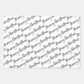 モダンダークグレーNOELメリークリスマス ラッピングペーパーシート (正面2)