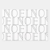 モダンダークグレーNOELラッピング紙シート ラッピングペーパーシート (正面2)