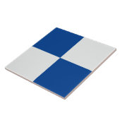 モダンダークブルー白セ市松模様にラミックタイル タイル (側面)