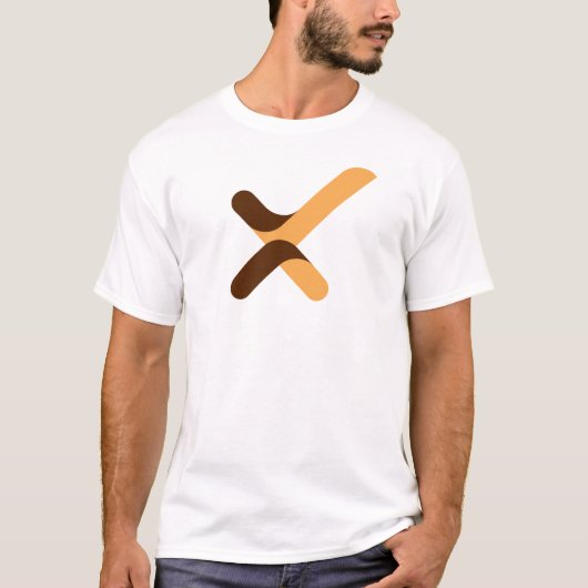 モダンチェックマークのLetter X モノグラム Tシャツ (正面)