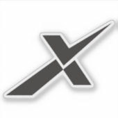 モダンチェックマークのXモノグラム シール (正面)