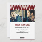 モダンチェブロン3枚写真 卒業おめでとう 案内状 (裏面)