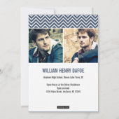 モダンチェブロン3枚写真 卒業おめでとう 案内状 (裏面)