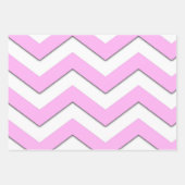 モダンチェボスタイリッシュンストライプイエローピンクパープル ラッピングペーパーシート (正面3)