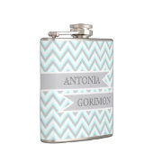 モダンチェボ結婚ロンパーソナライズされたグレイ フラスク (右)