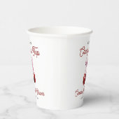 モダンチェリーオントップ ピンクリボン ブライダルシャワー 紙コップ (右)