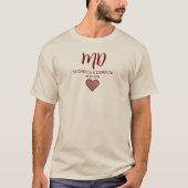 モダンチェリーレッドモノグラム夫婦名 Tシャツ (正面)