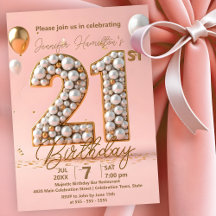 モダンチックなゴールドとソフトピンクの21歳の誕生日
