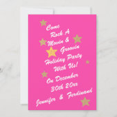 モダンチックなホワイトピニックゴールドスターズ グルーヴィーハoliday 招待状 (正面)