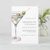 モダンチックなマティーニとカクテル、そしてディナーパーティー 招待状 (スタンド正面)