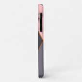 モダンチックなモノグラムのピンクグレー大理石 Case-Mate iPhoneケース (裏面/左)