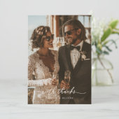 モダンチックな結婚式のお礼カード - With Thanks サンキューカード (スタンド正面)