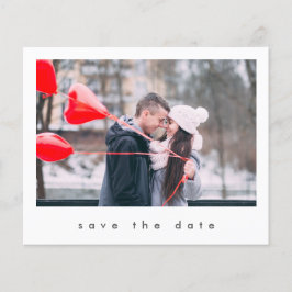 モダンチックな2枚の写真の結婚式の事前お知らせ