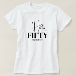 モダンチックハロー50歳50歳の誕生日カスタム Tシャツ