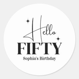 モダンチックハロー・フィフティ 50歳の誕生日カスタム ラウンドシール
