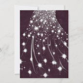 モダンチック バーガンディシルバー グリッター スウィート16 招待状 (裏面)