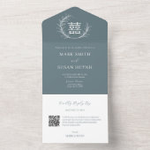 モダンチャイニーズオールインワン結婚式招待状 オールインワン招待状 (内側)